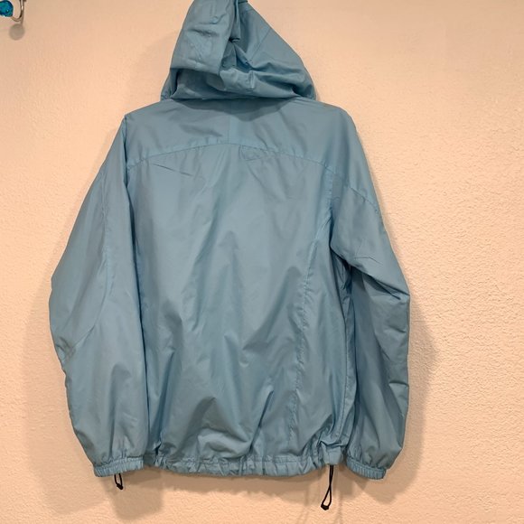 Athletic Works Rain Jacket Blue Nylon Hooded Lightweight Womens Size Med (8-10) - Picture 3 of 12